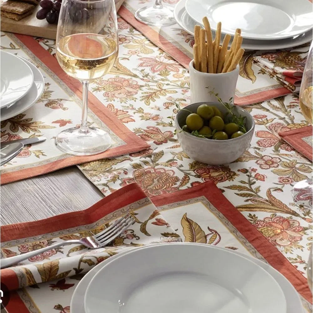 New The Company Store Fall Autumn 100% Cotton Napkins Set of 8